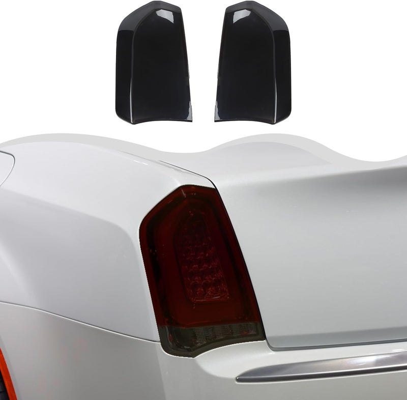 HTHE Tail Light Taillight Guard Cover Fit for Chrysler 300 300C 2015+, Rear Light Cover Exterior Accessories,Smoked Black - Image 1